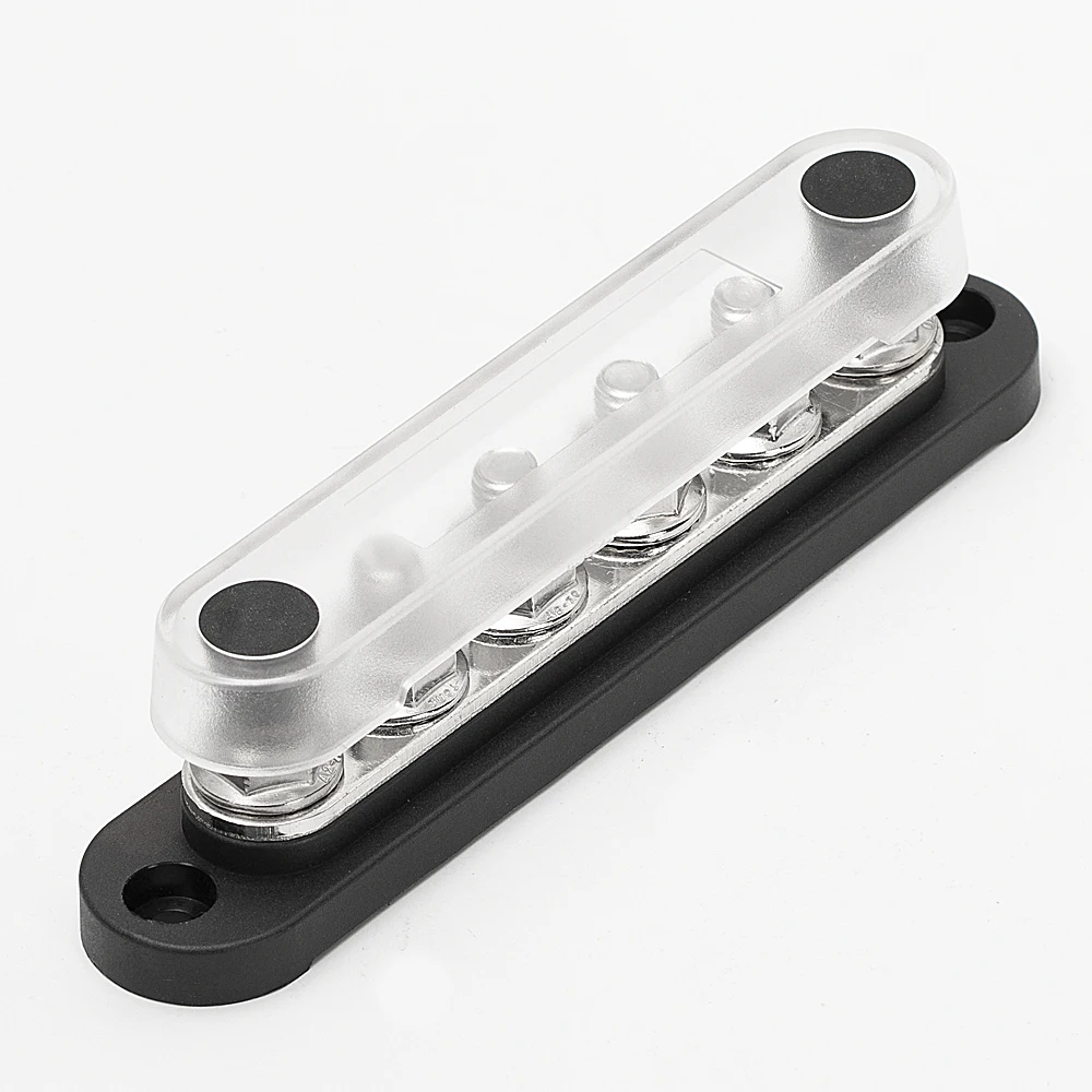 12V Busbar 250A Stroomverdelingsblok 12 Volt Busbars 6 x 5/16' (M8) Klemmen Positief & Negatief voor Auto & Boot