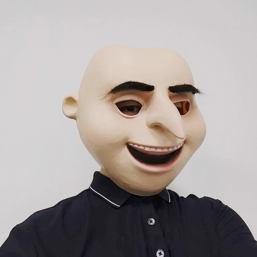 Cosplay Gru maska na całą głowę maski lateksowe dla dorosłych Halloween przebranie Party przebranie na karnawał rekwizyty Masquerade maska dla mężczyzn