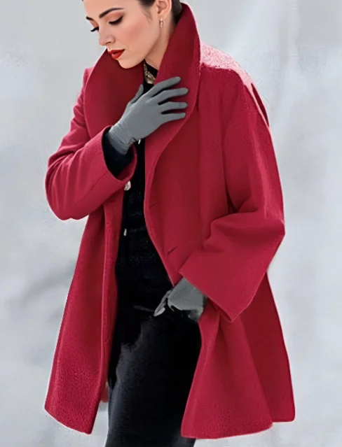 

2025 Women's Warm Wool Jacket Solid Autumn Winter Ladies' Wool Trench Jacket Coat Slim Long Overcoat Loose Jacket Female