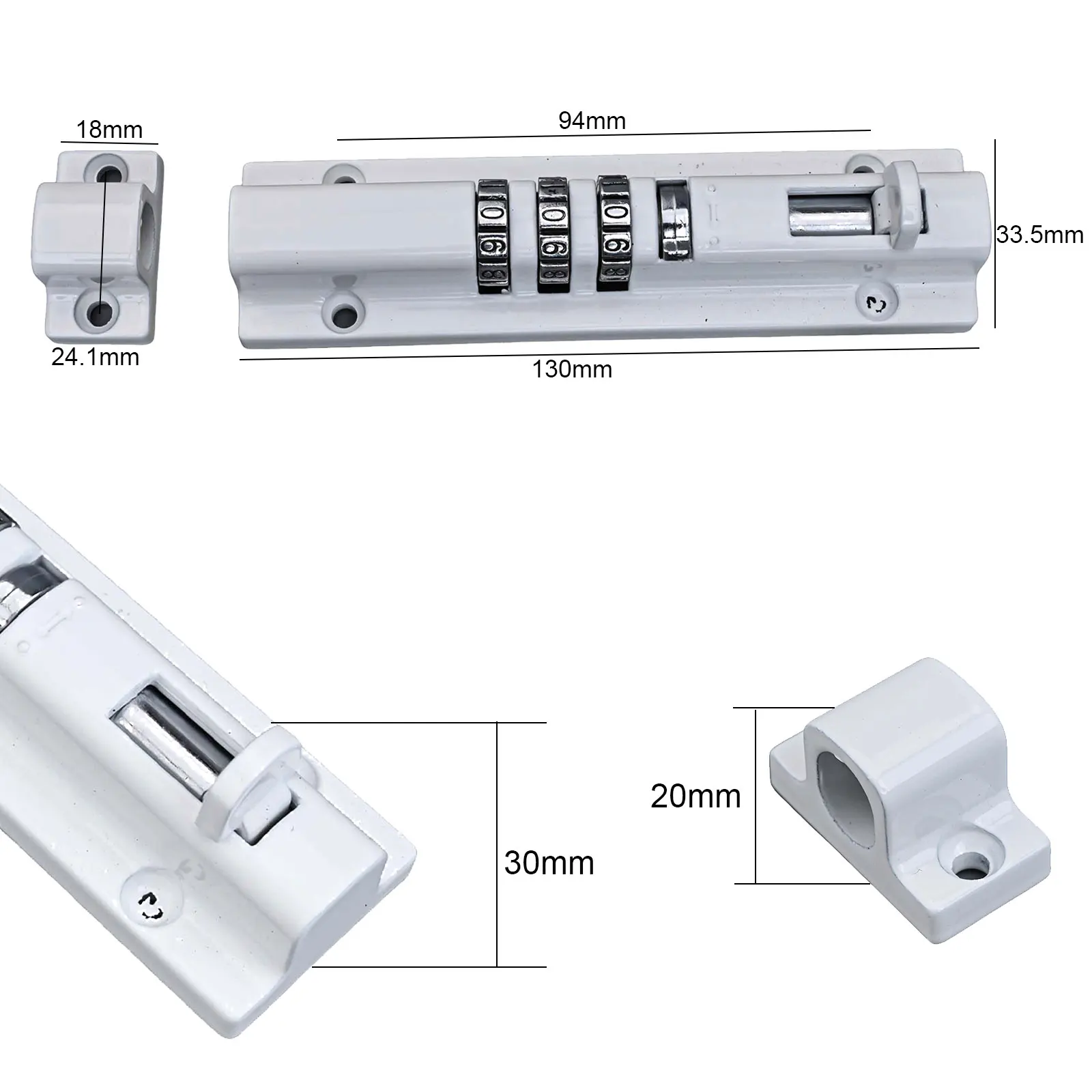 Home Security Gate Garage Cabinet Lock Anti-tamper Lock Combination Code Lock Di-cast Steel Body Indoor And Outdoor Use