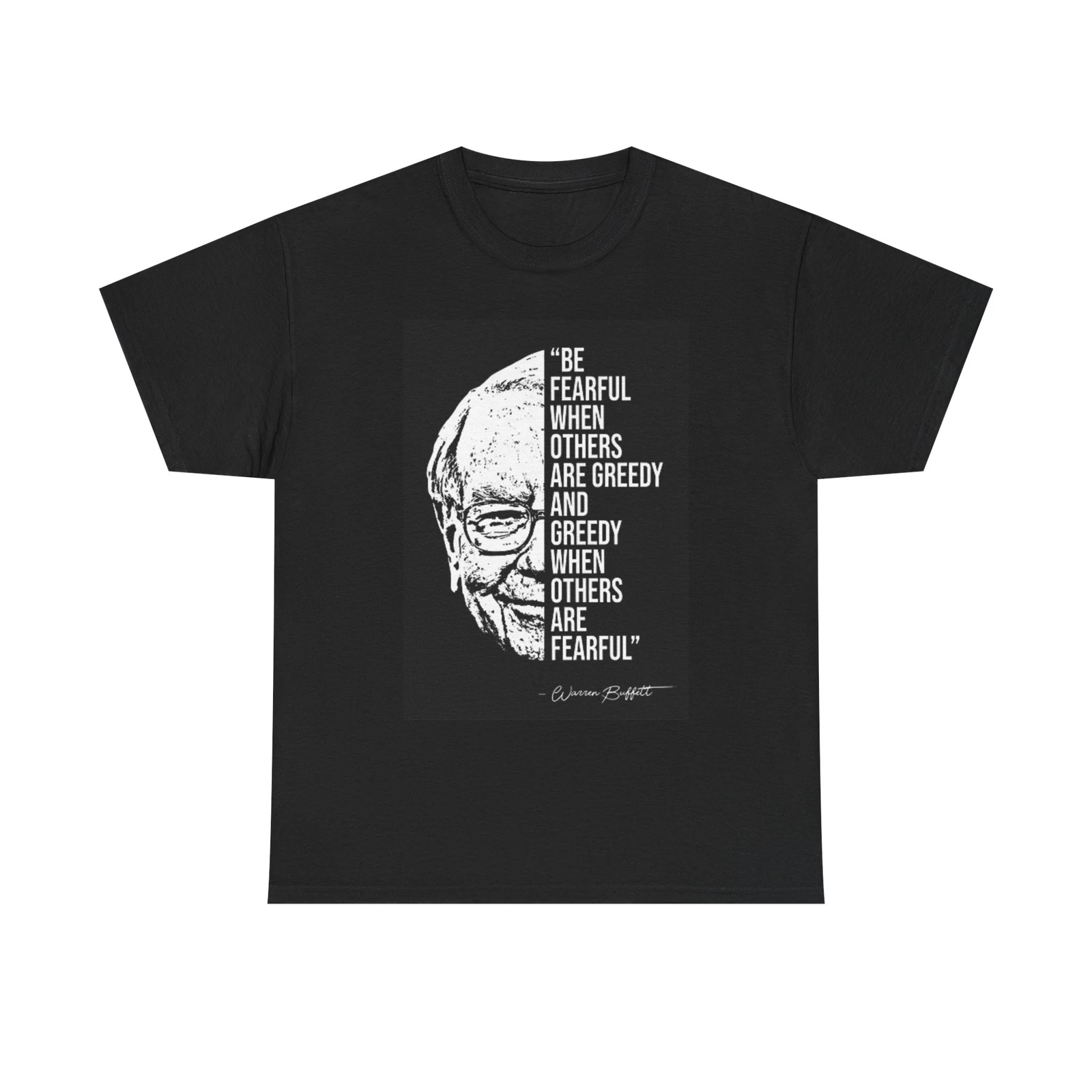 

Warren Buffet Graphic T Shirt Investing Crypto Wall St Unisex Heavy Cotton Tee