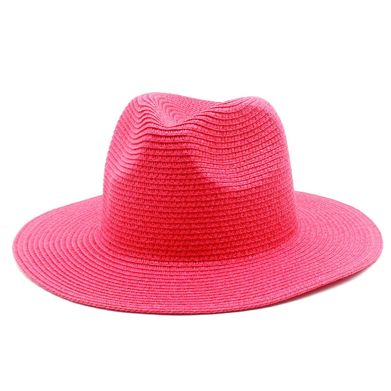 Sunshade Hat Men\'s and Women\'s Summer Panama Wide brim Straw Hat Fashion Colorful Outdoor Jazz Beach Straw Hat