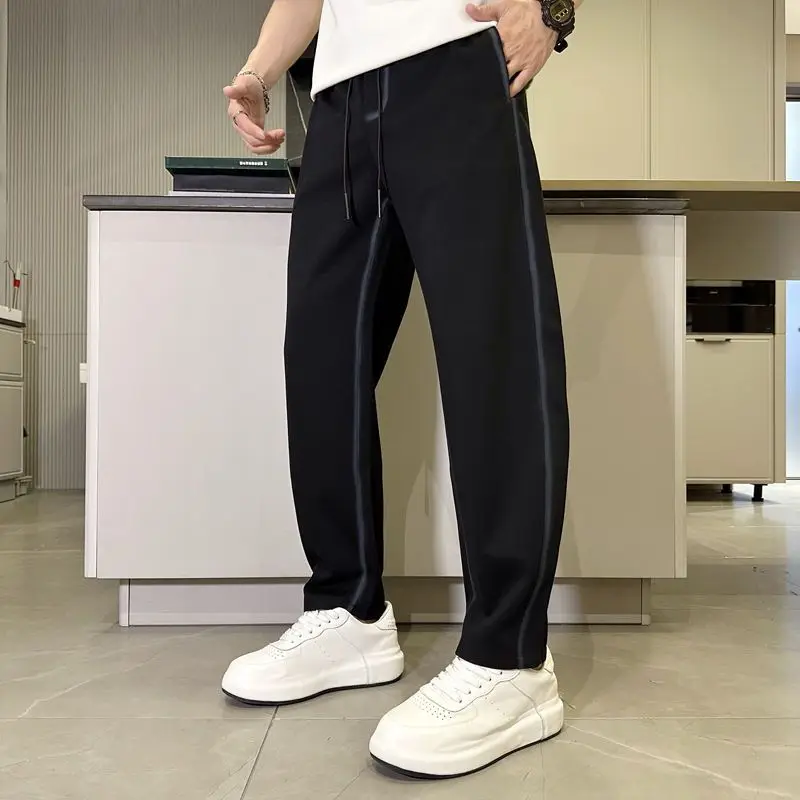 Abbigliamento uomo autunno moda Casual sport Running pantaloni dritti Y2K Streetwear contrasto colore pantaloni larghi Pantalones Hombre