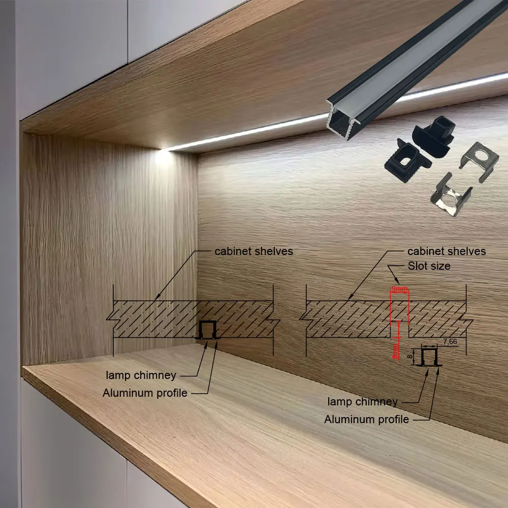 8*9mm 1 szt. 0,5m LED profil aluminiowy pasek świetlny zapewnia jakość oświetlenia dla Twojych szafek szafki szafki na wino regały