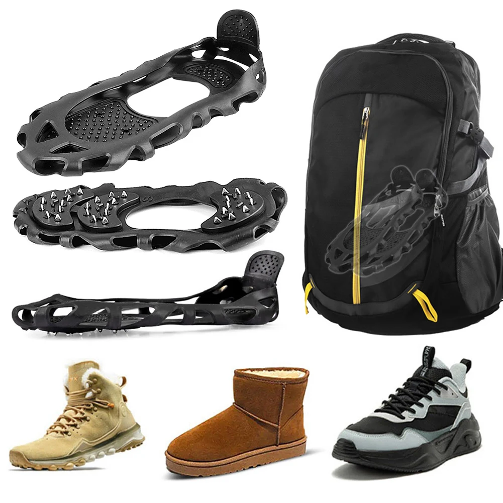 Tacos de tracción para hielo y nieve, crampones antideslizantes, portátiles, para zapatos y botas, 30 Uds.