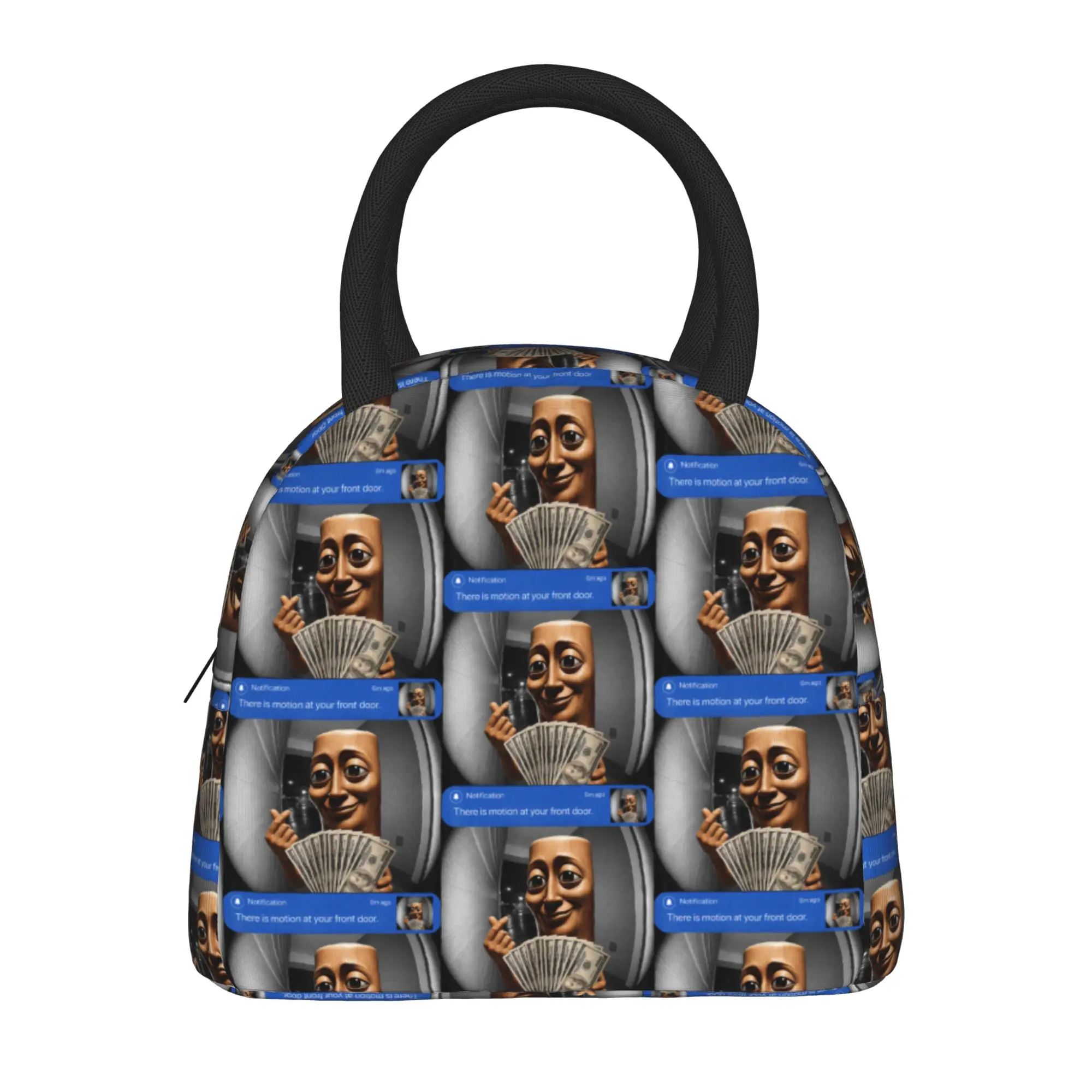 There is Motion At Your Front Door Tung Tung Tung Sahur Meme Lunch Bag Men Print Lunch Box Office Cooler Bag Thermal Lunch Bags