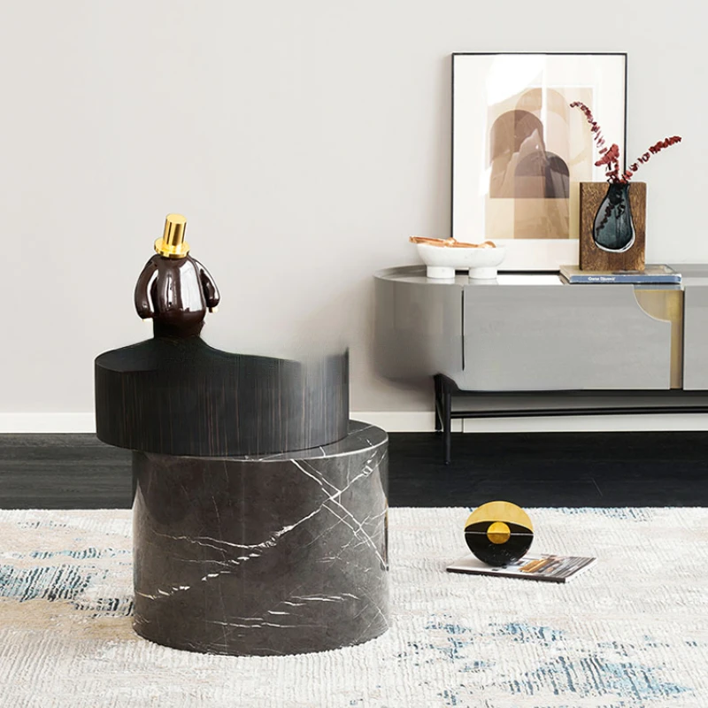 

/Round coffee table/Minimalism/Bulgarian grey marble design sense