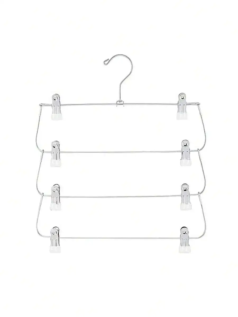 6-Tier Stainless Steel Folding Pants/Skirt Rack, Space-Saving Multi-Layer Clothing Storage Organizer, Suitable For Wardrobe And