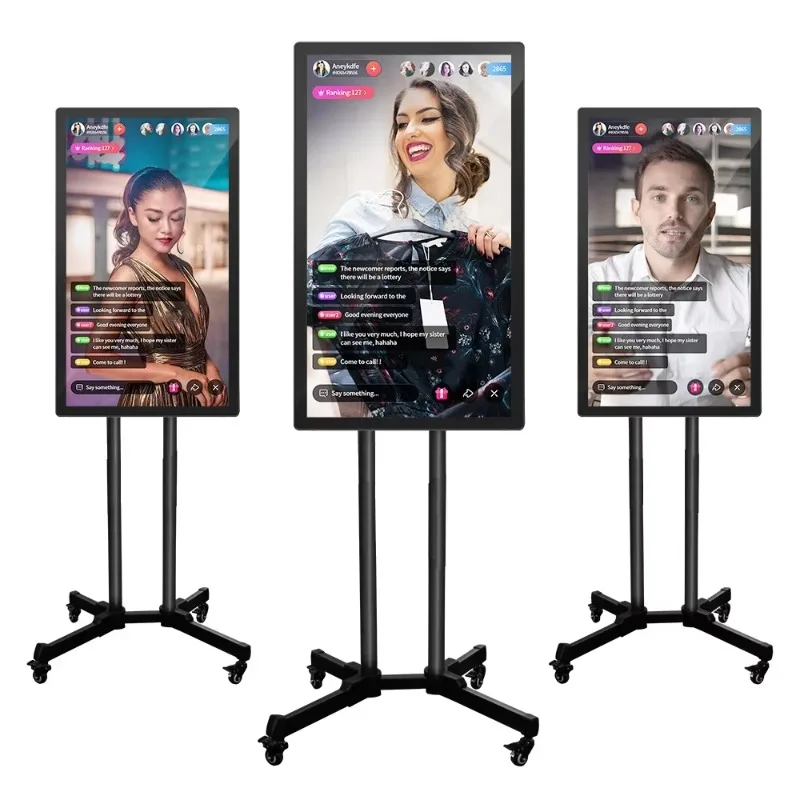 TIKTOK 32,43,55 Inch Interactive Vertical Touch Smart Live Stream Broadcast Equipment Stand Live Streaming Broadcasting hine