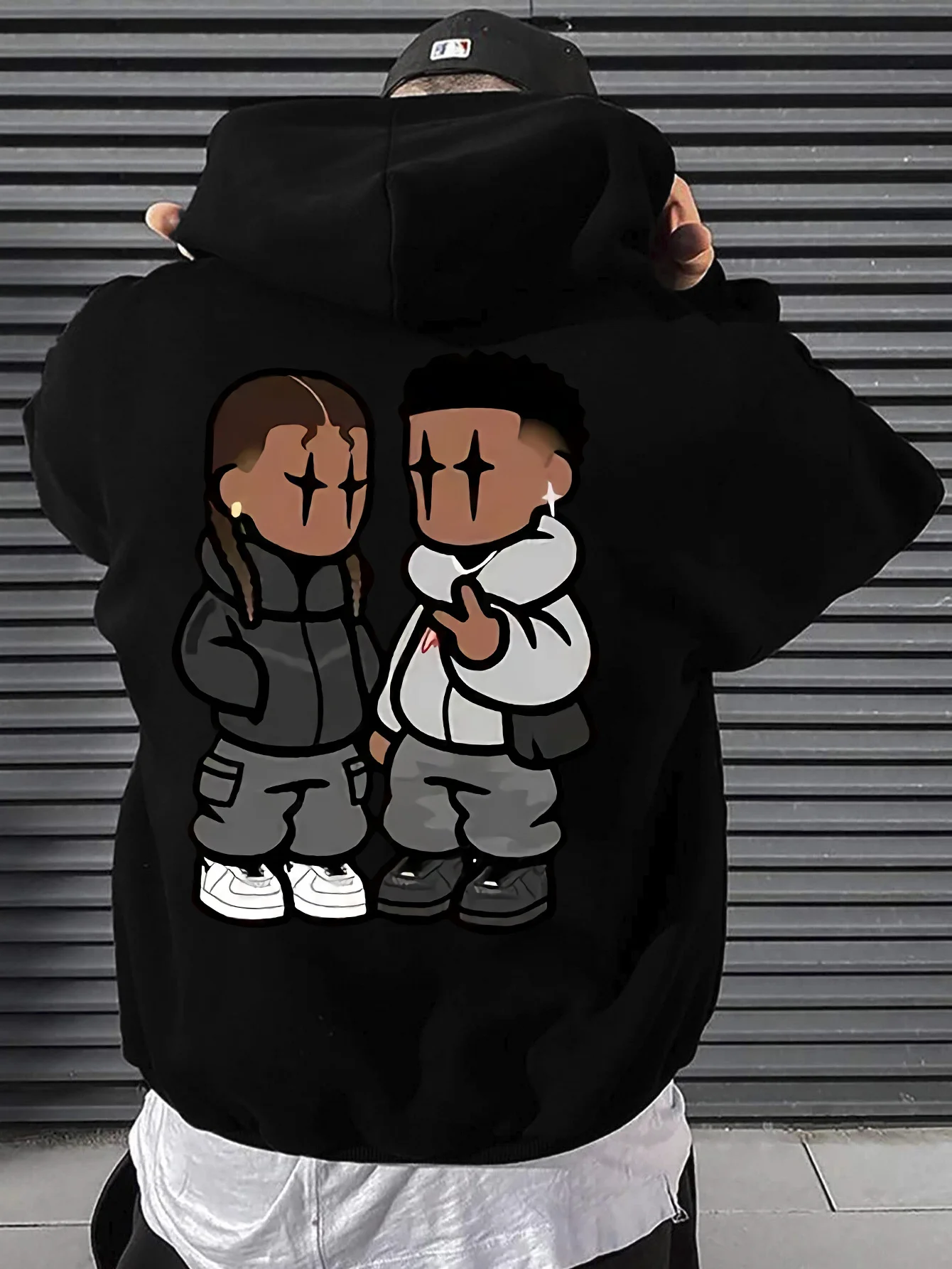 هوديي رجالي بطبعات شخصية كرتونية، سترة كاجوال على طراز الشارع مناسبة لجميع المواسم