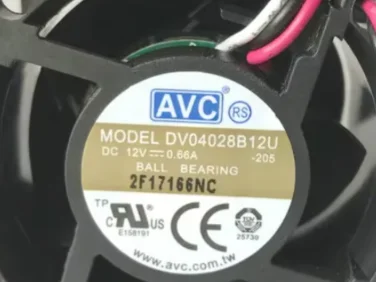 

Ltsf For AVC DV04028B12U 205 DC 12V 0.66A 40x40x28mm 3-Wire Cooling Fan 4cm