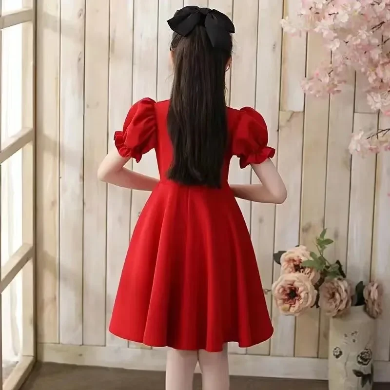 Girls Dress Princess Summer Fashion Kids Casual Chinese Style Dresses Children Clothing Cheongsam Vestido Teen 6 8 10 12 14 Year