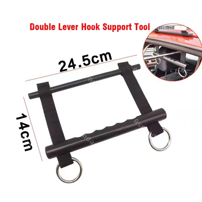 Pivot Positioning Tool with Hook and Lever for Unpainted Dent Repair in Roofs