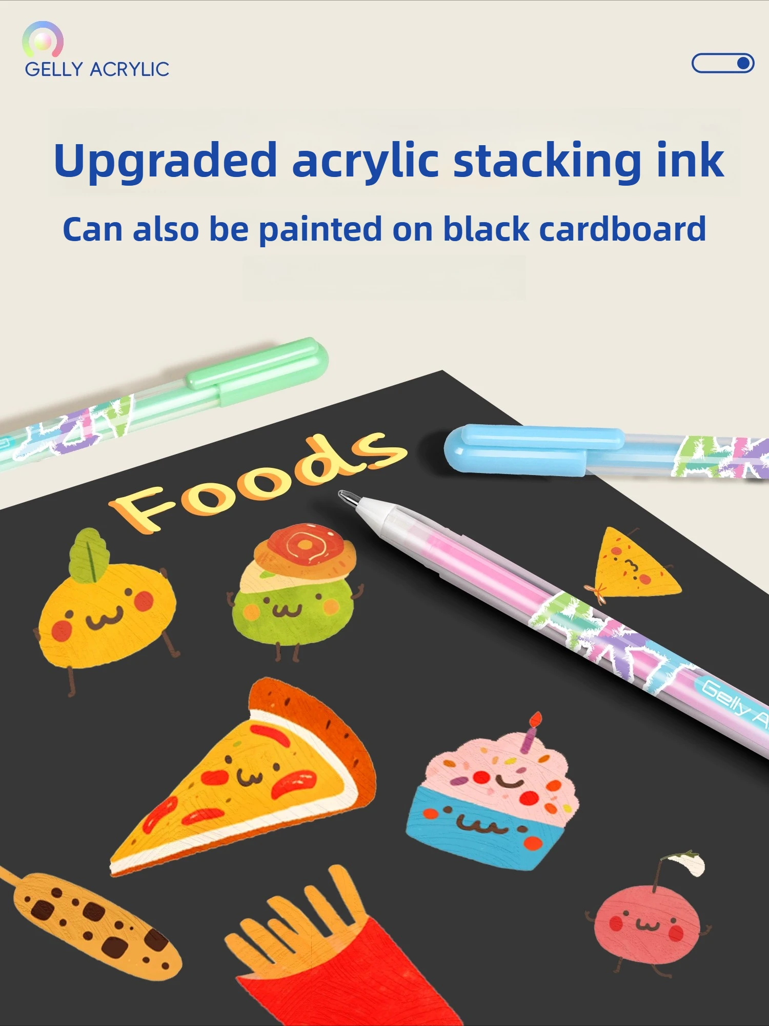 48/12 لون الاكريليك الطلاء هلام مجموعة أقلام سكرابوكينغ لوازم ورق أسود روك اللوحة الزجاج الخشب اللوازم المدرسية القرطاسية