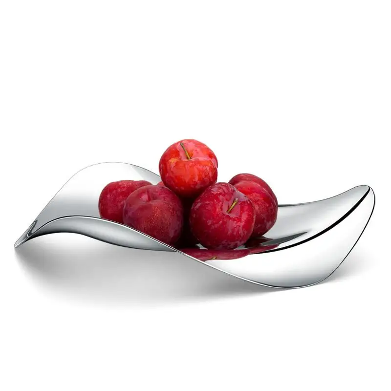 

Stainless Steel Fruit Tray Silver Metal Snacks Plate for Wedding Gifts Cake Food Storage Dessert Cake Kitchen Home Decorations