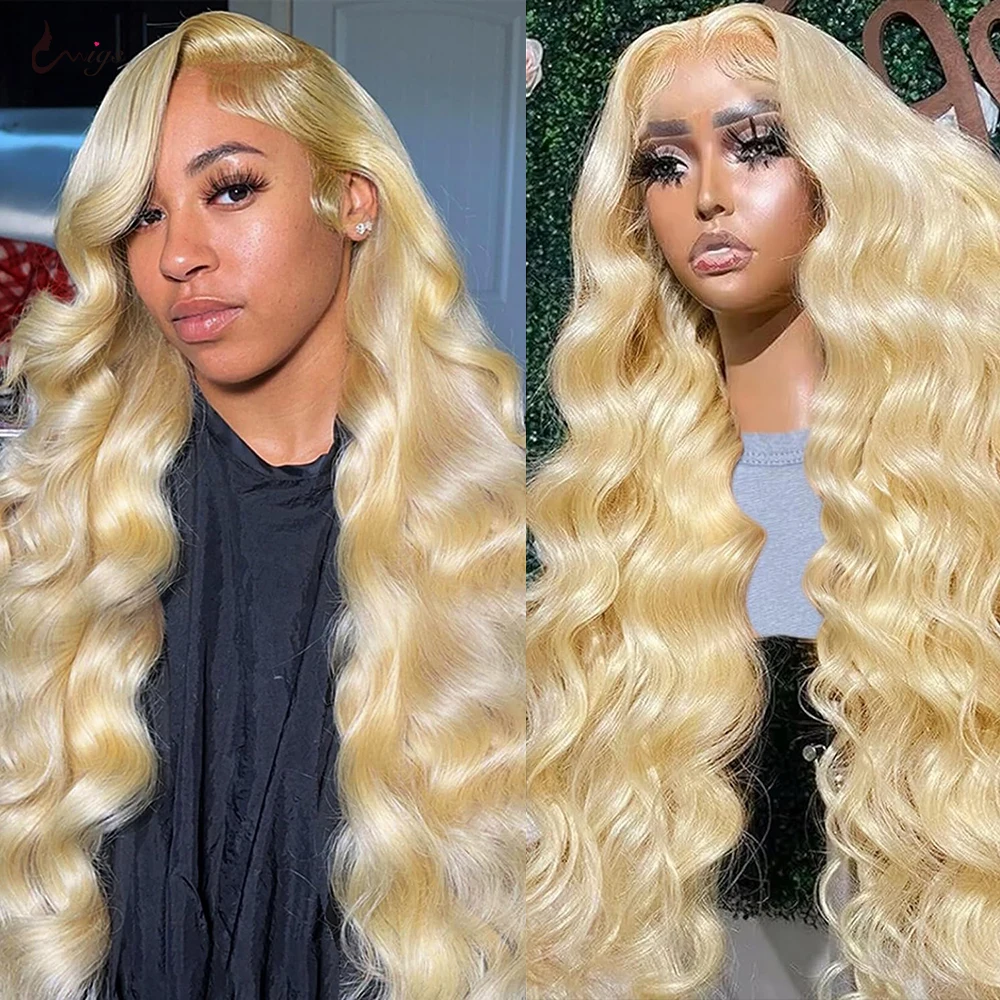 

Uwigs 30 36 inch 613 Blonde Body Wave Wig 13x4 Lace Front Wig Human Hair 250 Density Preplucked Brazilian 100% Human Hair Wig