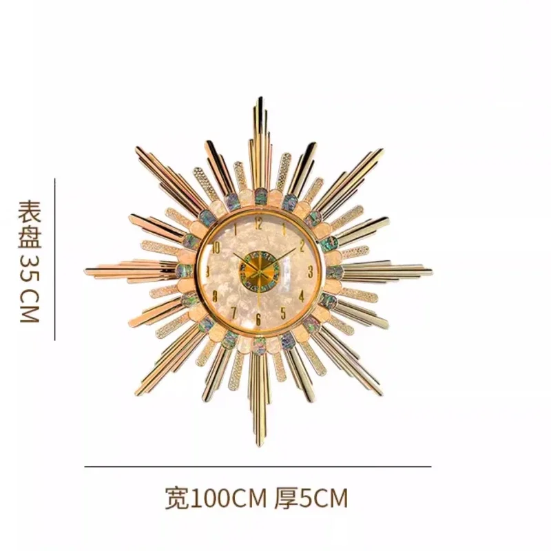 European light luxury wall clock living room wall hanging atmospheric clock American creative art decoration