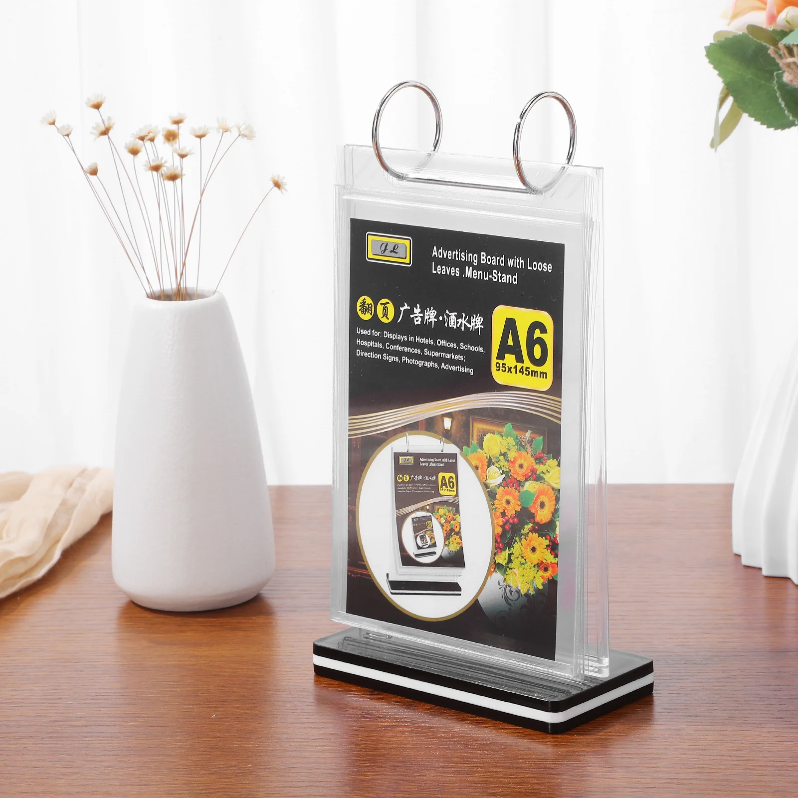 A6 Desktop Menu Display Holder PVC Clear Stand for Restaurant Coffee Shop Sign Storage Rack Tabletop Menu Holder