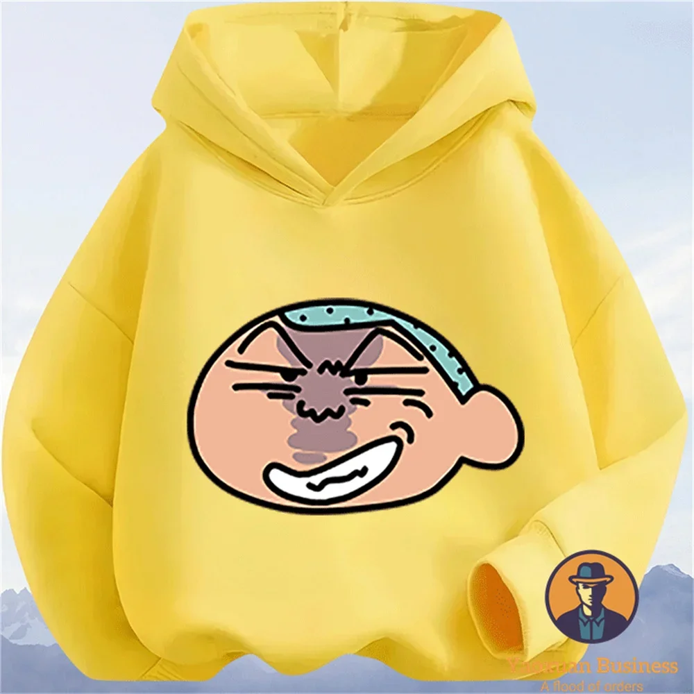 

2026 Ins Trend 2026 Autumn Winter Sports Pure Cotton Hoodie Crayon Shin Chan Cute Role Print