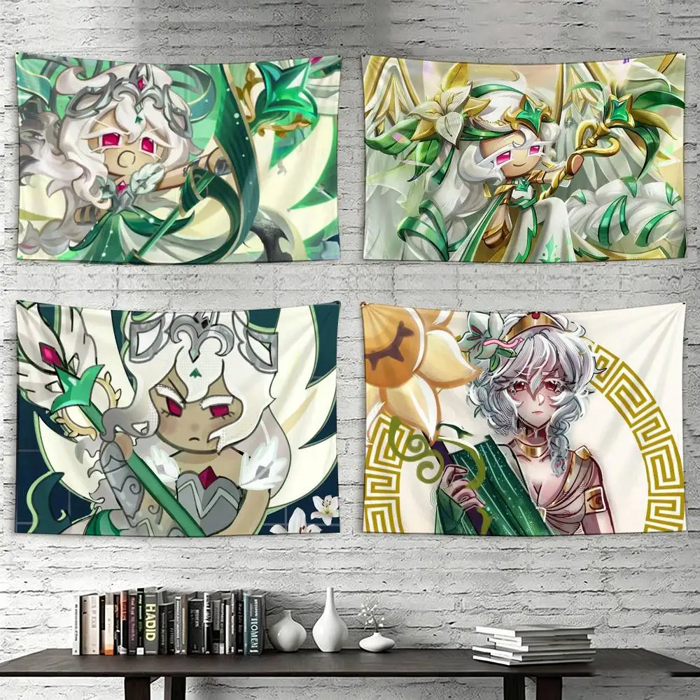 Anime White Lily C-Cookie Flags Wall Hanging Tapestry Outdoor Garage Room Decorative flag Background Blanket