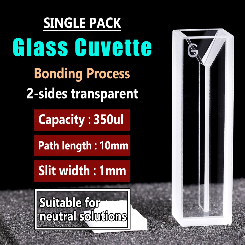 Glas-Schlitz-Mikroküvette 1/2/3/4/5mm Schlitzbreite Beidseitige Lichtdurchlässigkeit Schattierter/Nicht-schattierter Typ Labor-Probenküvette – Detail 9