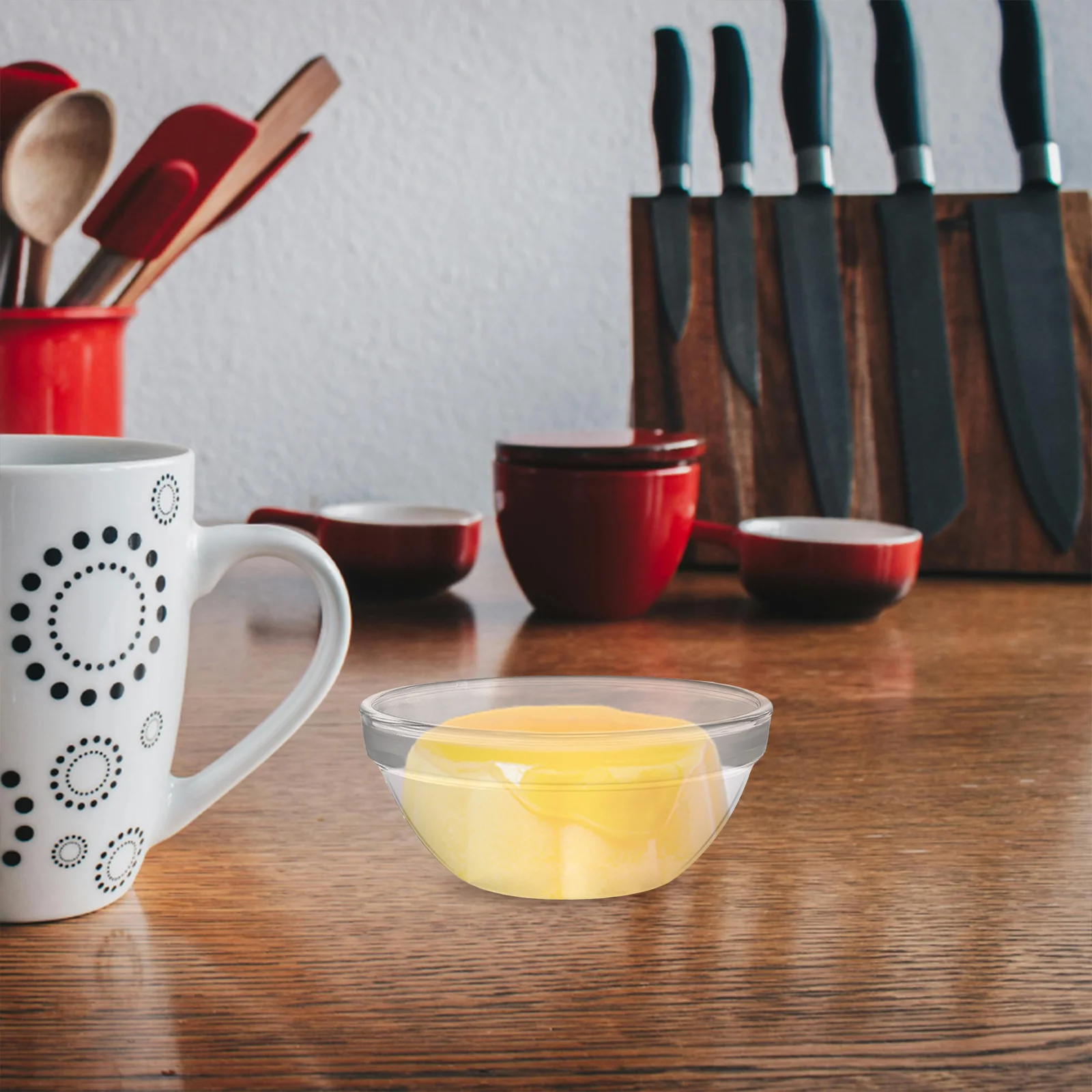 

6Pcs Clear Glass Pudding Bowls Stacked Heat Resistant Dessert Bowls for Jelly Fruit Salad Seasoning Storage Kitchen Use