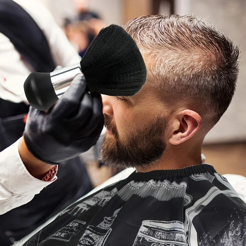 Friseur-Softbürste Schwarz, Friseur-Nackenbürste, Haarreinigungsbürste, Haarschneidebürste, Bartbürste, Styling-Kamm-Set – Detail 7