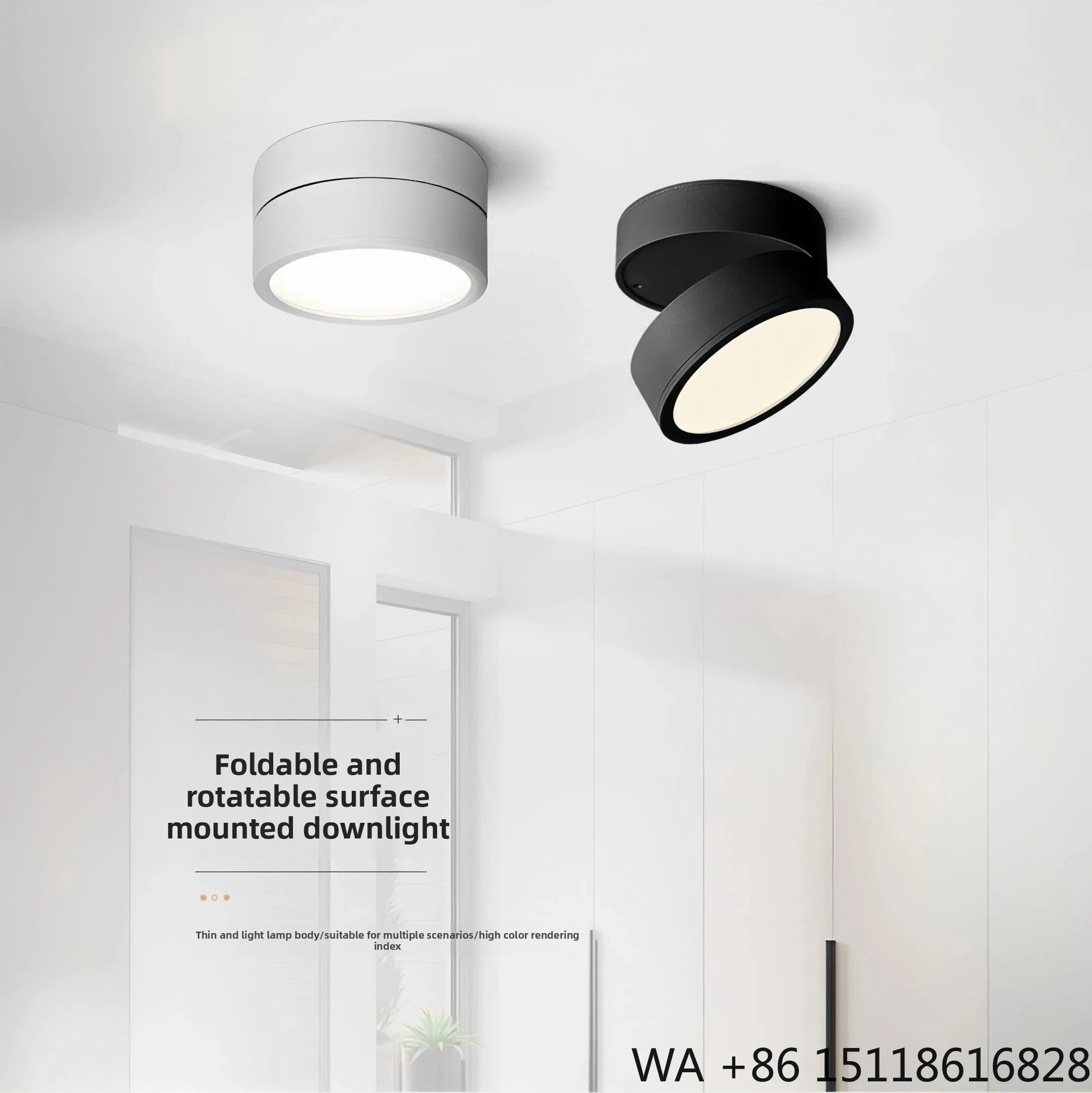 UltraThin LED Surface Mounted Downlight 360° Rotation SingleDouble Head Options Easy Installation No Drilling Required