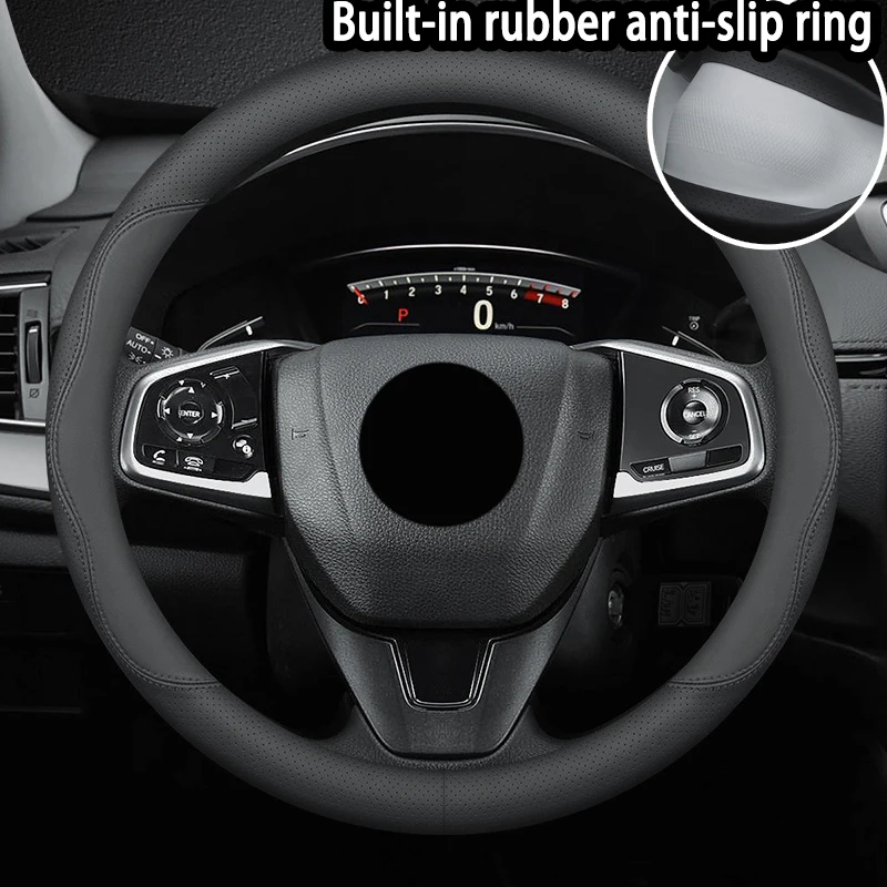 Car-styling Steering Wheel Cover PU Leather 37-38CM Cars Wheel Covers Anti Slip Breathable Universal Auto Accessories