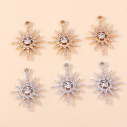 10pcs Gold Silver Color Polaris Star Charms for Earring Necklace Pendant Diy Jewelry Making Accessories Good Quality Wholesale