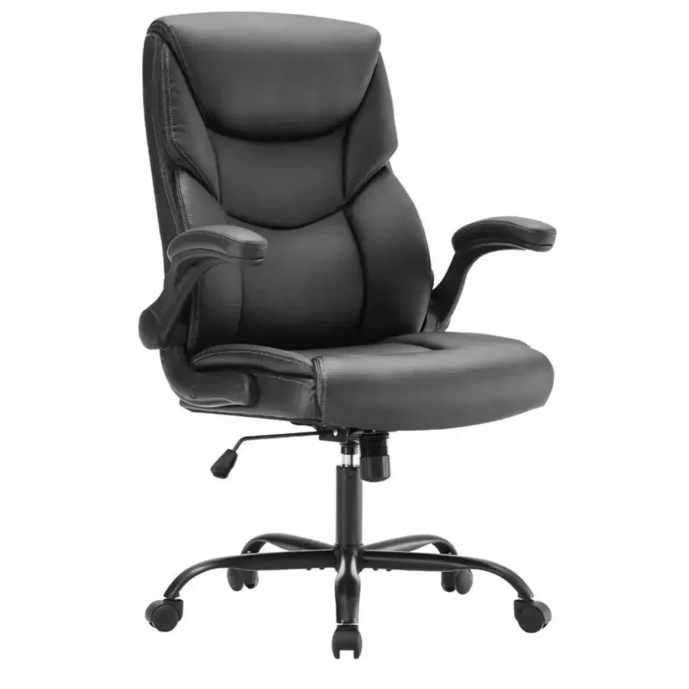 

t Sweetcrispy Plus Home Office Chair, Desk Chair Leather Chair with Armrests, Adjustable Swivel Rolling Chair with Wheels