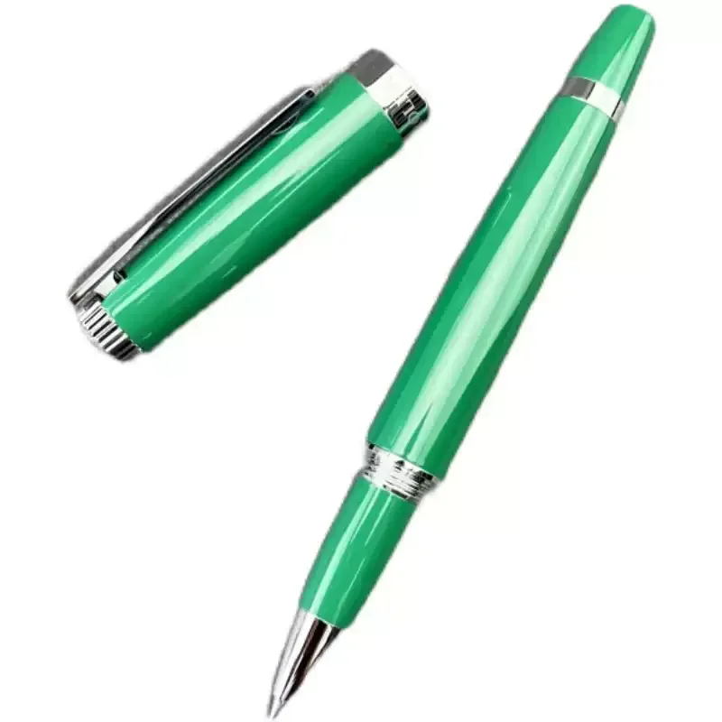 

New Sale RLX All Green Metal Ballpoint Pen Hig Quality 0.5mm-0.6mm Black Refill Luxury Writing Smooth Stationary with Gift Box