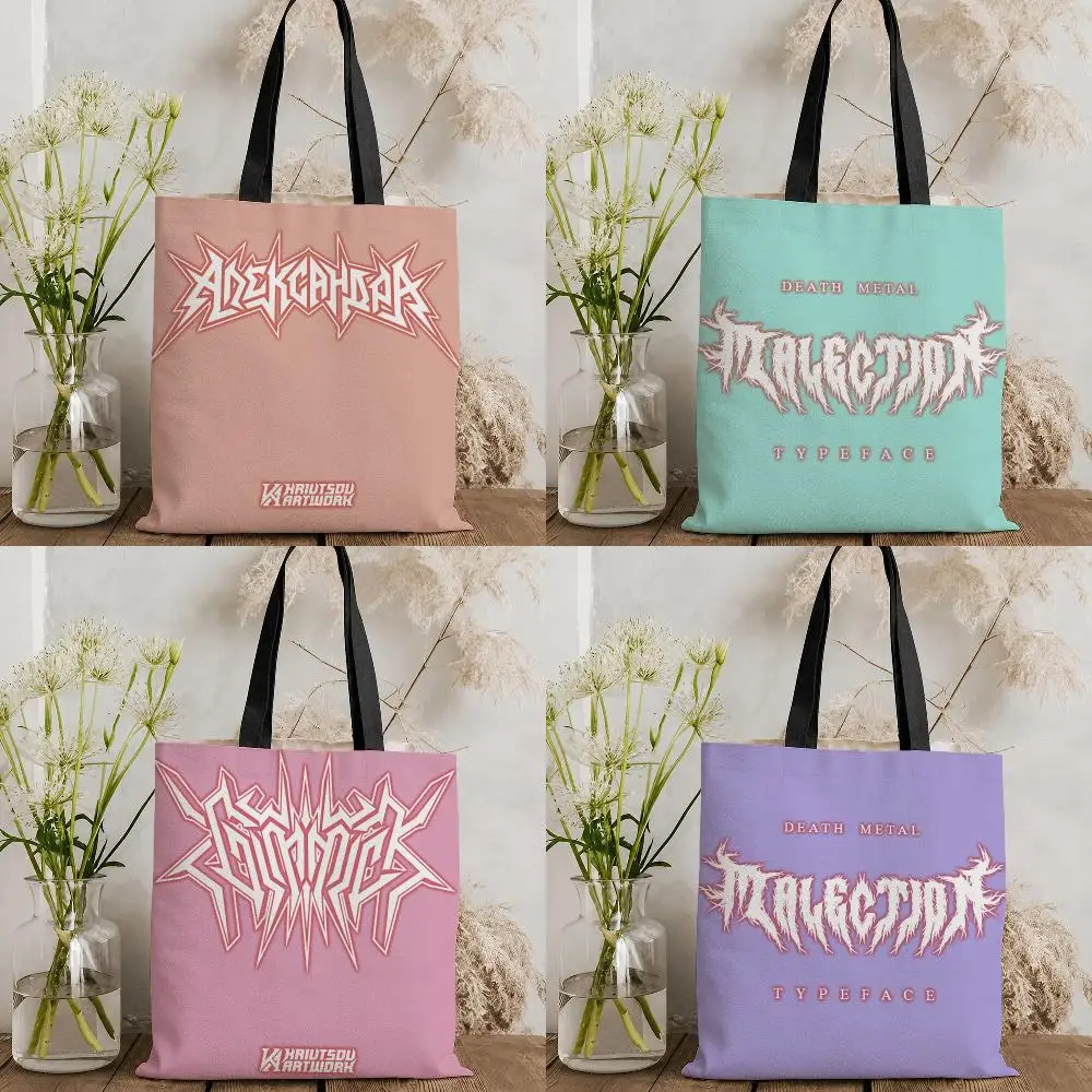 Thrash Metal Music Storage Bags Large Capacity Canvas Bag for Female Students Tote Mommy Bag