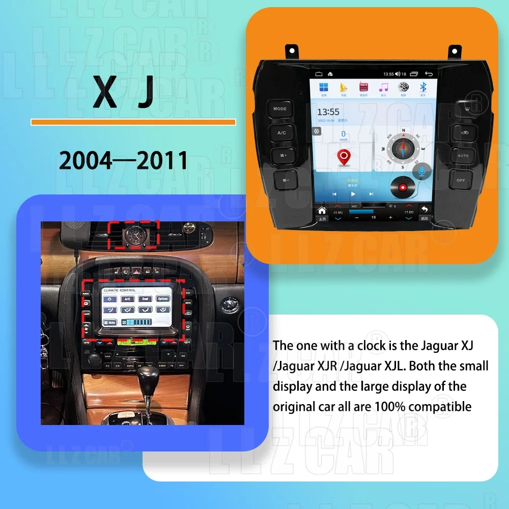 9.7" Android 13 Radio Machine For Jaguar C-TYPE C TYPE S-TYPE S TYPE 2004-2009 CarPlay WIFI Vertical GPS Multimedia Stereo GPS view 4