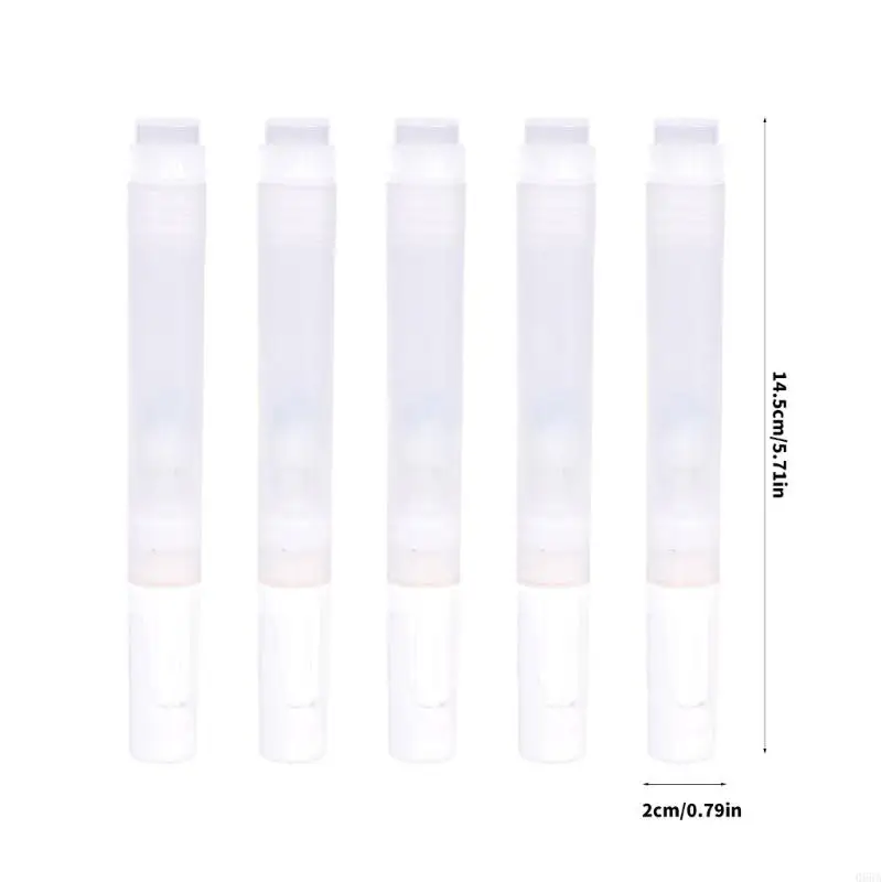 Confezione da 5 pennarelli ricaricabili con punta tonda in nylon da 6,5 ​​mm per artisti, artigiani e appassionati