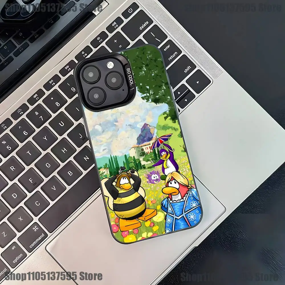 Funda de teléfono Game C-Clubs P-Penguin-ns para iPhone 17,16,15,14,13,12,11,Pro,XS,Max,Plus,Mini,SE4,E, funda negra mate a prueba de golpes