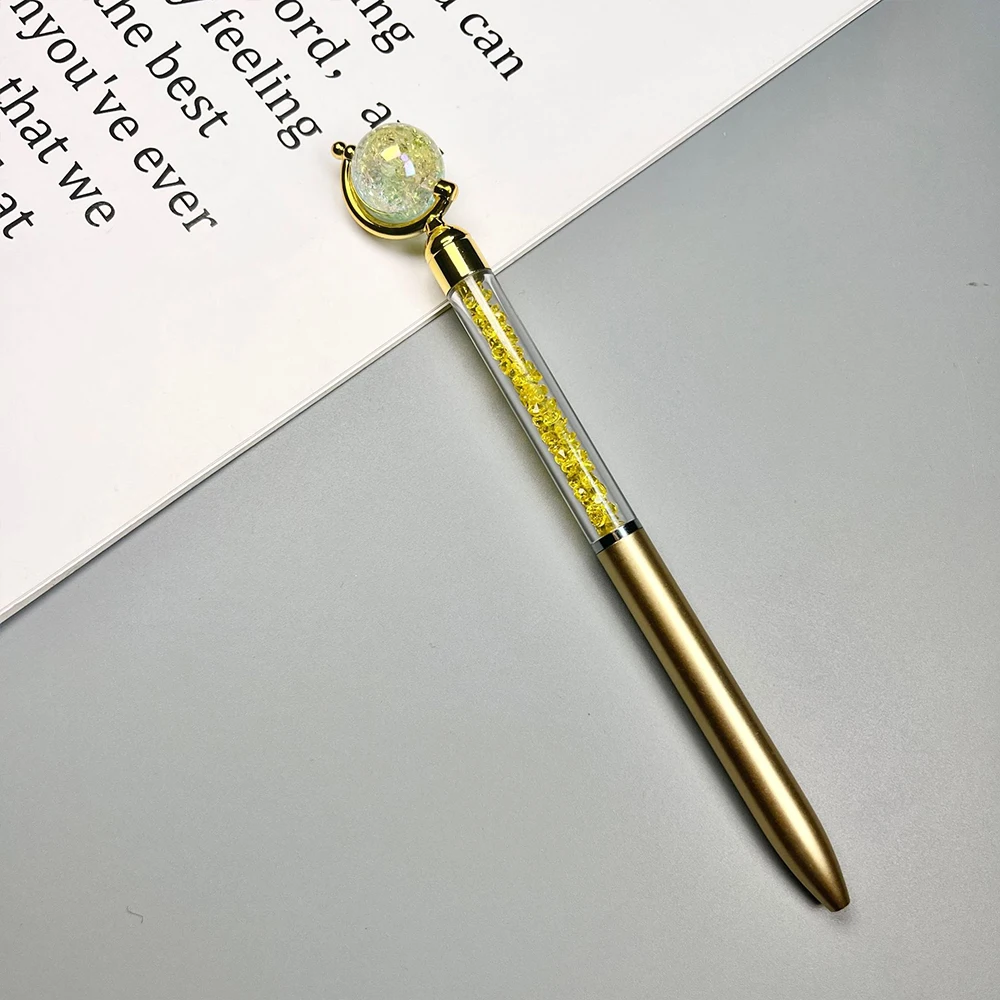 Colorful Crystal Rotating Gel Pens Christmas Gift Shiny Ballpoint Pen Black Ink Pens For School Office Accessories Stationery