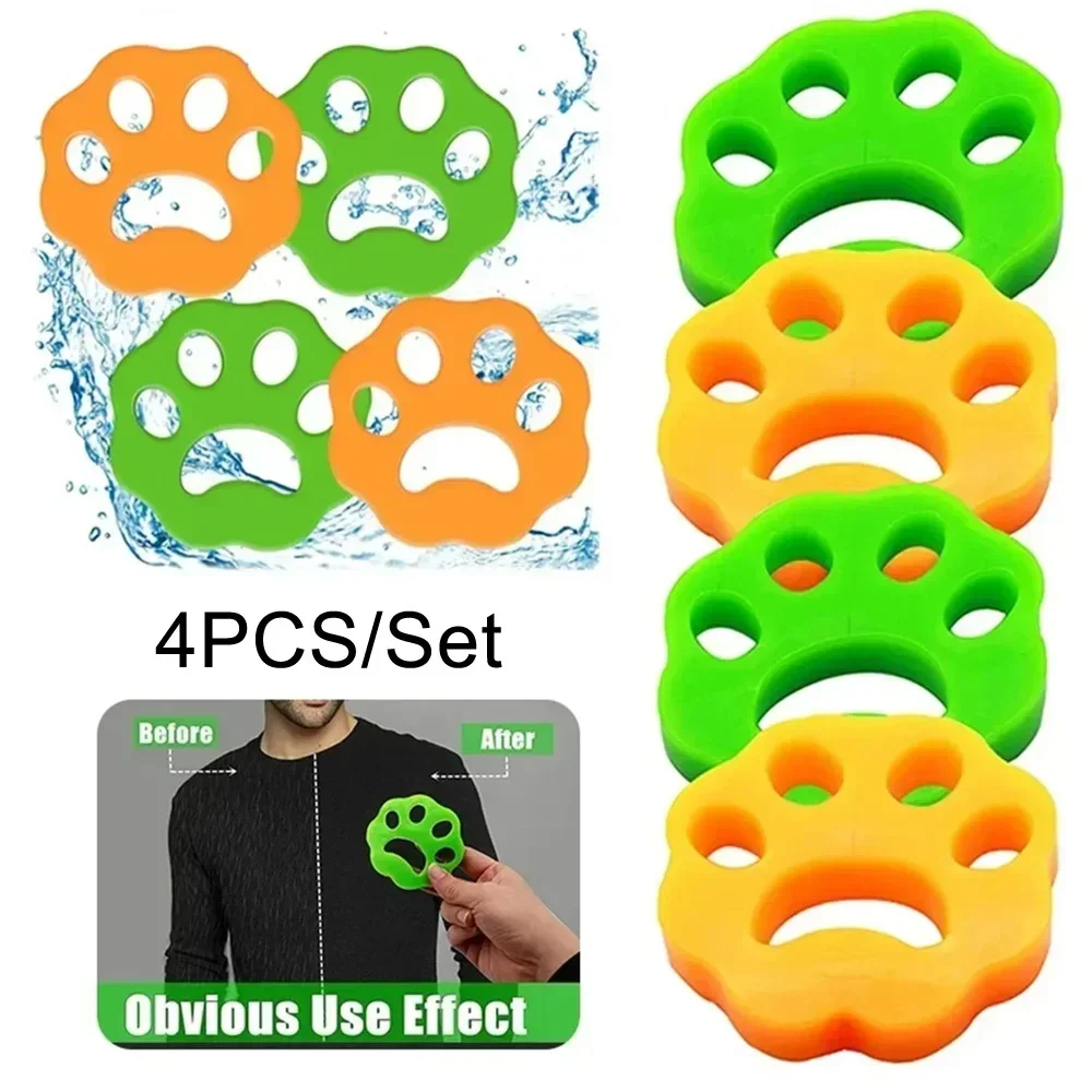 Cat Claw Silicone Hair Remover 4pcs Washing Machine Clothes Dust Hair Collector Double-Sided Reusable Washable Cleaning Tools