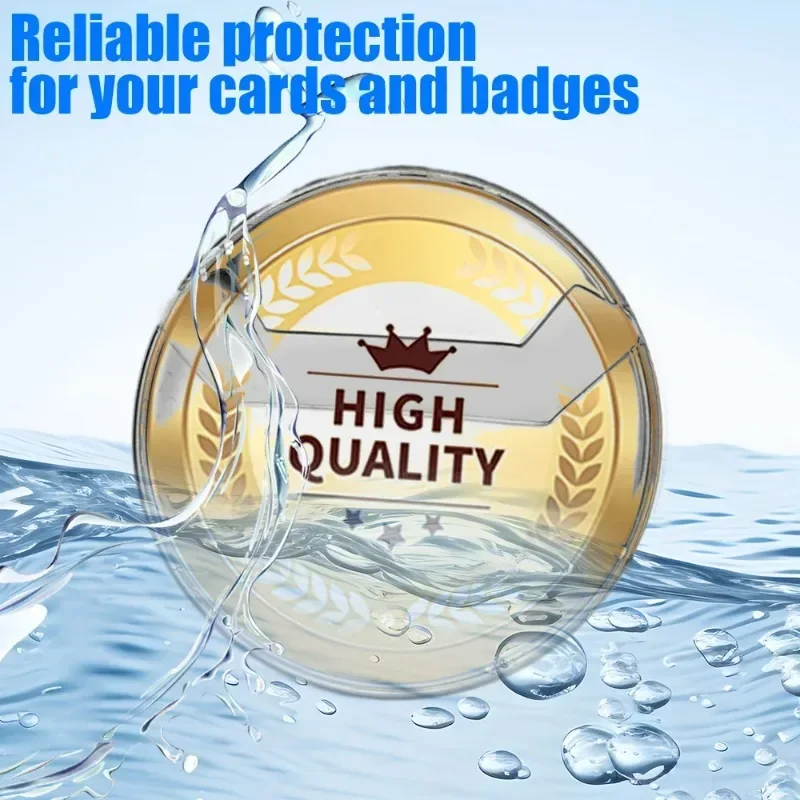 30/20/10PCS Trasparente Rotonda Distintivo Copertura Protettiva Spille Distintivi Display Custodia di Immagazzinaggio Portatarjetas Cerchio Impermeabile Portatile