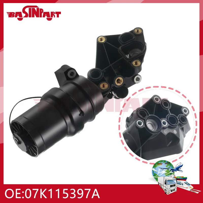 

07K115397D 07K115397A 07K115397B Oil Filter Housing for VW VolkswagenJetta Beetle Passat Audi TT Quattro 2005-2014 Engine 2.5L