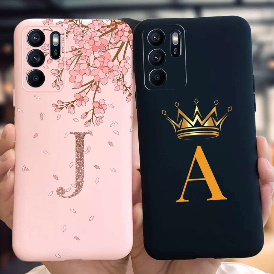 For OPPO Reno 6 Case Reno6 Pro Plus 5G Cover Cute Letters Painted Soft Bumper For OPPO Reno 6Z 5G Reno6 CPH2235 Shockproof Funda