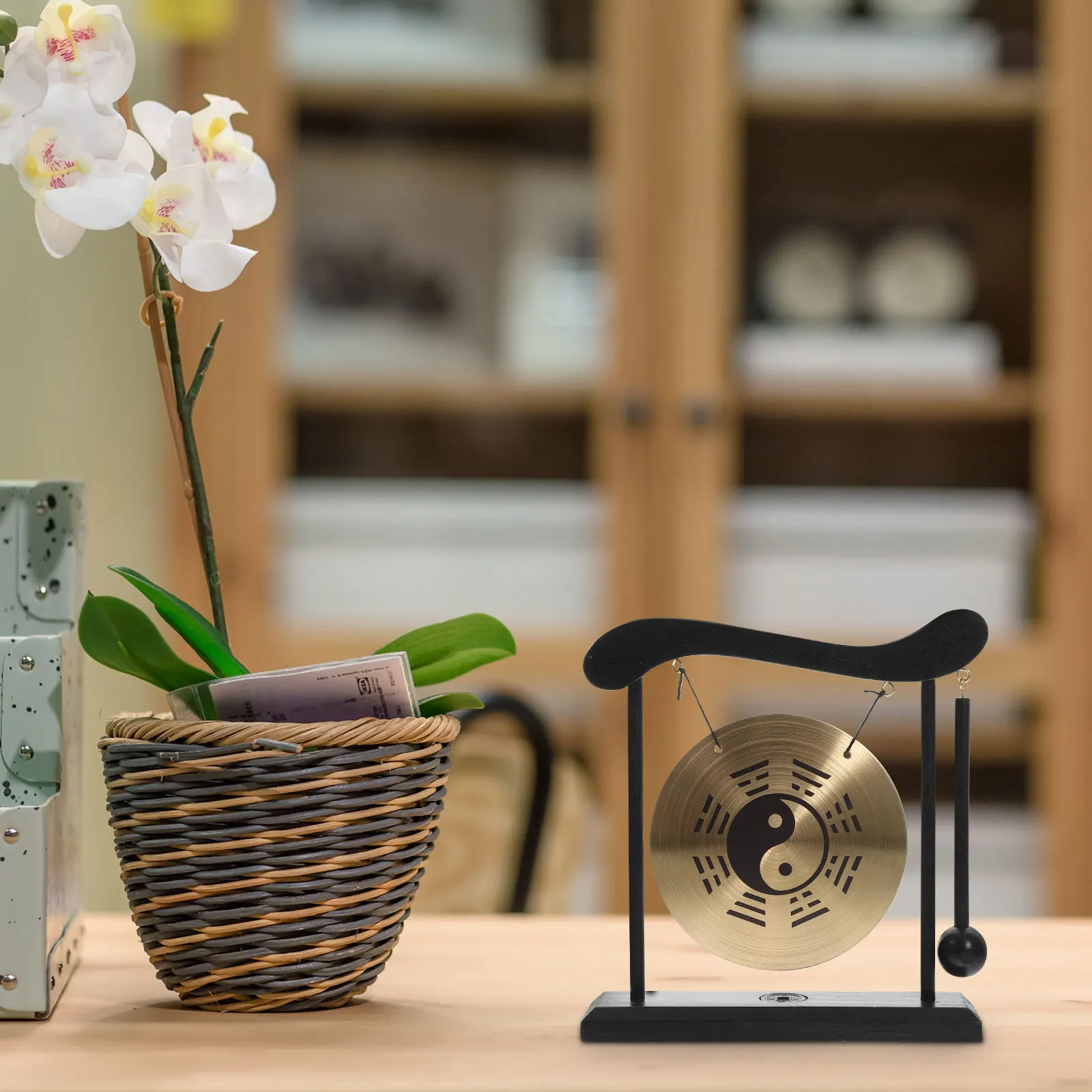 

Alloy Wind Chime Ornament Desktop Gong Decor Vintage Home Tabletop Unique Zodiac Craft Small Metal Art Home Decoration