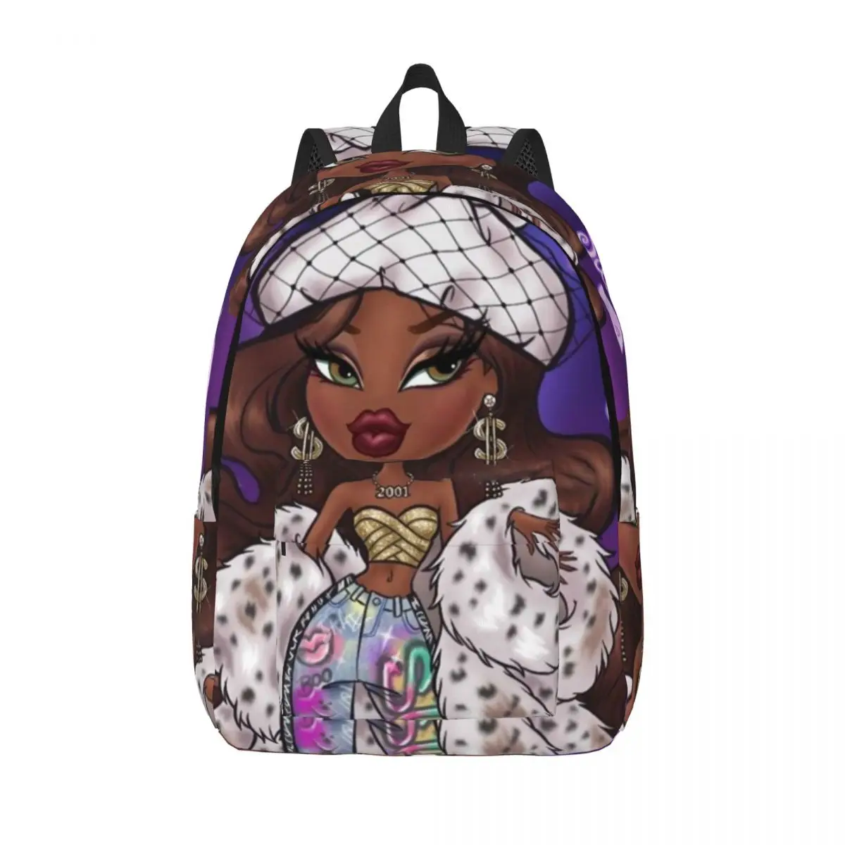 

Bratz Sasha Portrait Backpack Cute Girl Youth Polyester Trekking Backpacks Breathable Stylish High School Bags Rucksack