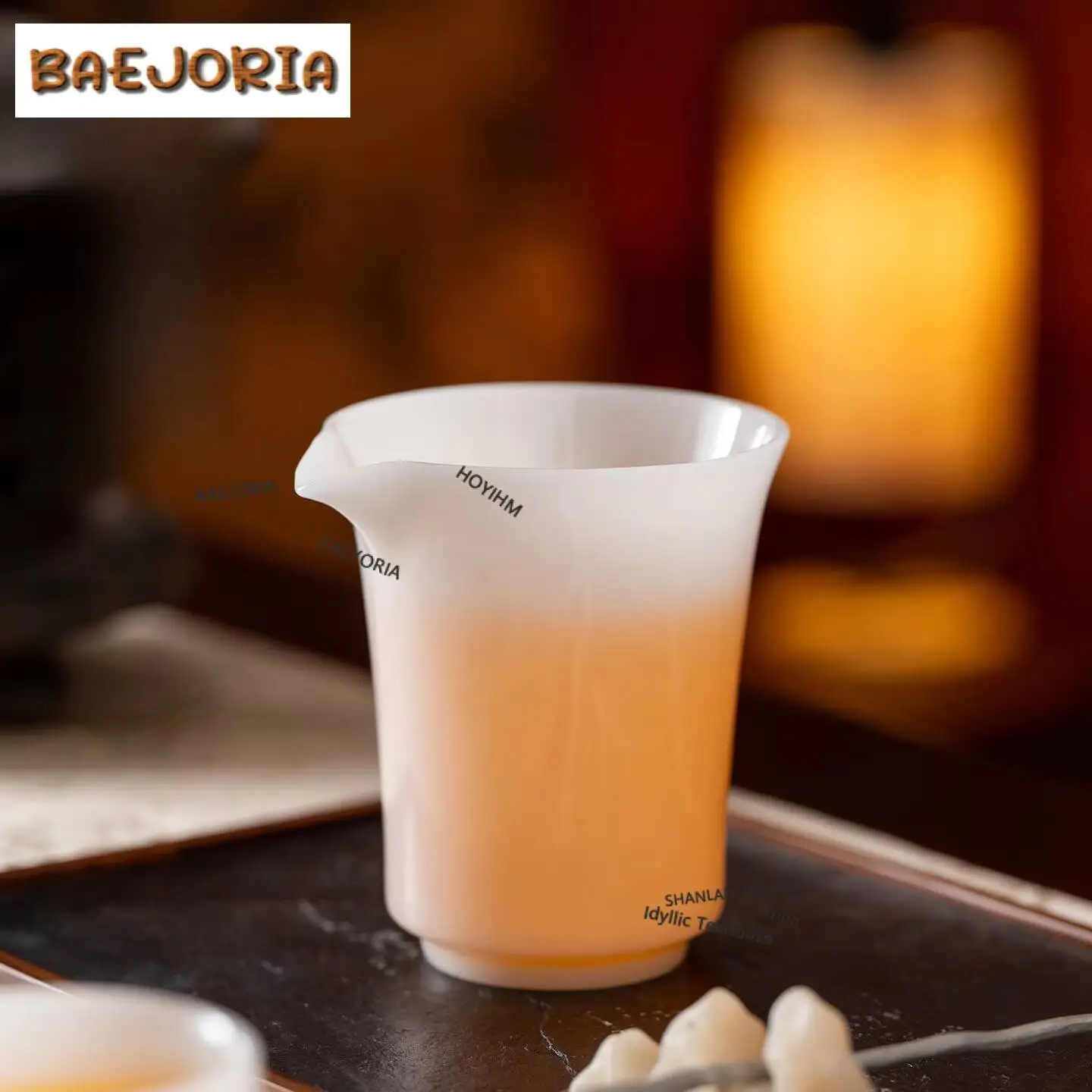 Pichet à thé en porcelaine de jade non traité, distributeur de thé, tasse de service, Cha Hai, tasse de justice, tasse équitable, ornements et fournitures pour cafés