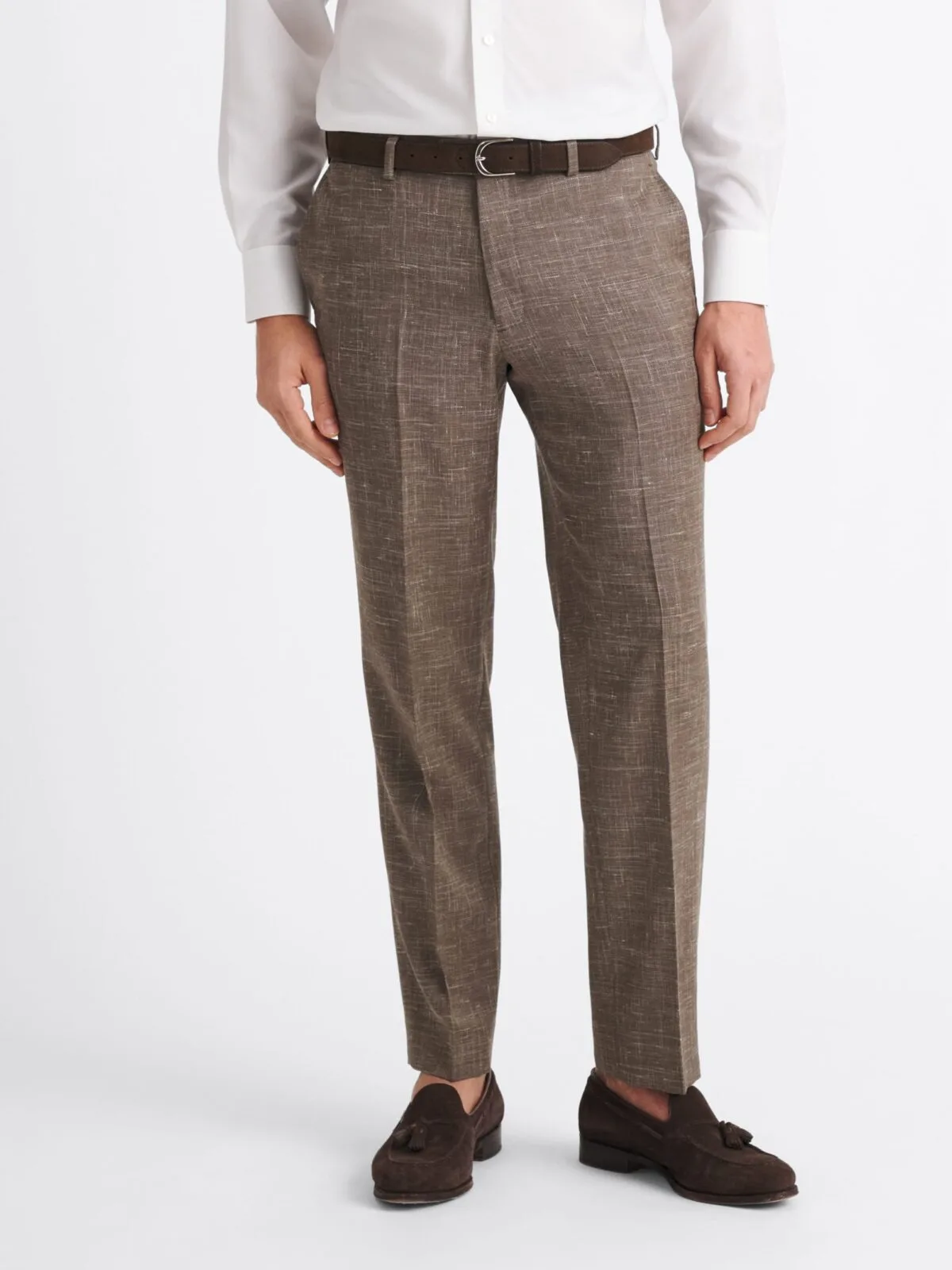 Vintage Men Pants Texture Straight Leg Formal Trousers Customized 1 Piece Business Office Wear