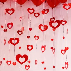 100 pz/set ciondolo palloncino con paillettes Laser cuore rosso san valentino matrimonio romantico decorazione appesa forniture per feste di compleanno