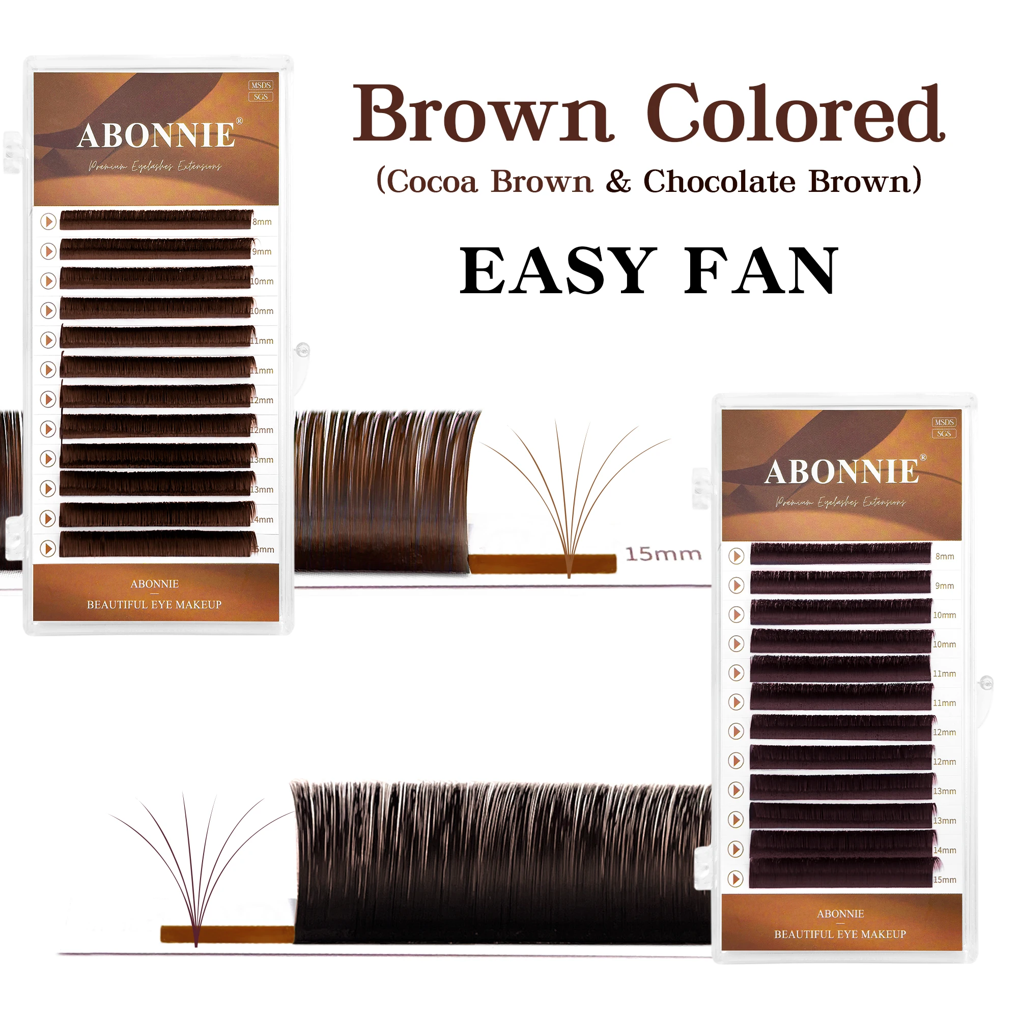 Eyelash Extension Hybrid - Abonnie cashmere cacau chocolate marrom leques