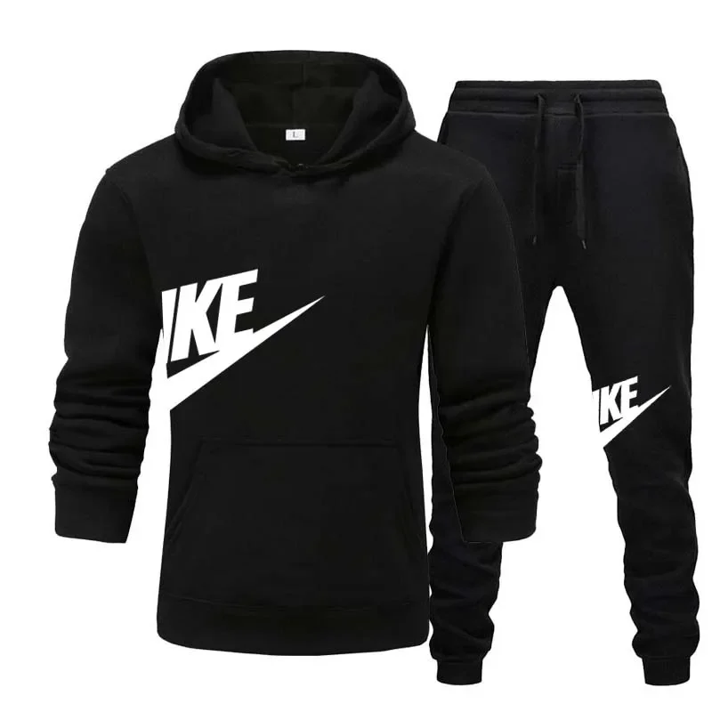 Autumn and winter men's and women's sweatshirt sets, long-sleeved hooded pullovers, casual sport pants and fitness two-piece set