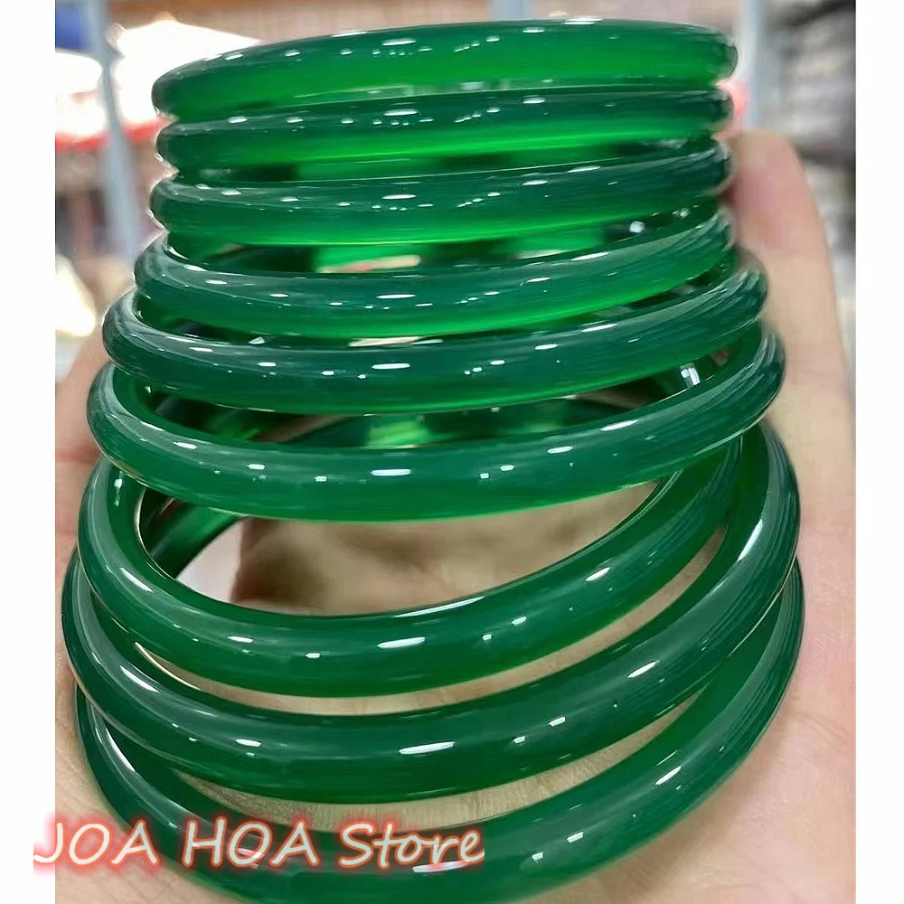 

TOP Quality Natural Original Ecological Pattern Agate BANGLE Chalcedony Bracelet Green Color Jadeite Handring Fine Jewelry