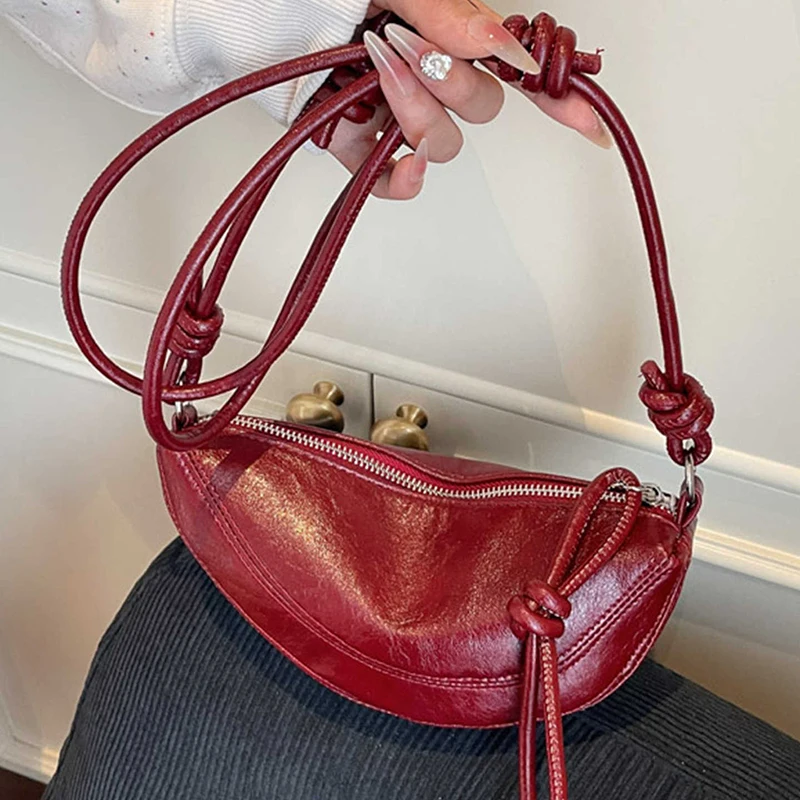 

High-grade Design Crossbody Bags for Women Summer Fashion Solid Color Pu Leather Single Shoulder Underarm Bag Korean Style Pouch